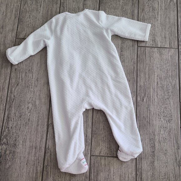 Little Me “My First Christmas” Baby Footed Sleeper White Holiday One-Piece 6M - Picture 7 of 8